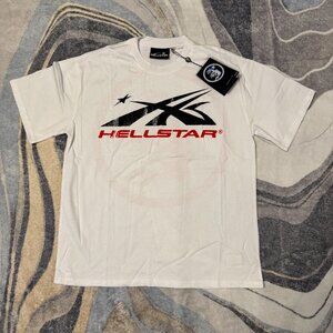 Hellstar Red Gel Sport Logo White T-Shirt Men’s Size Large